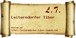 Leitersdorfer Tibor névjegykártya